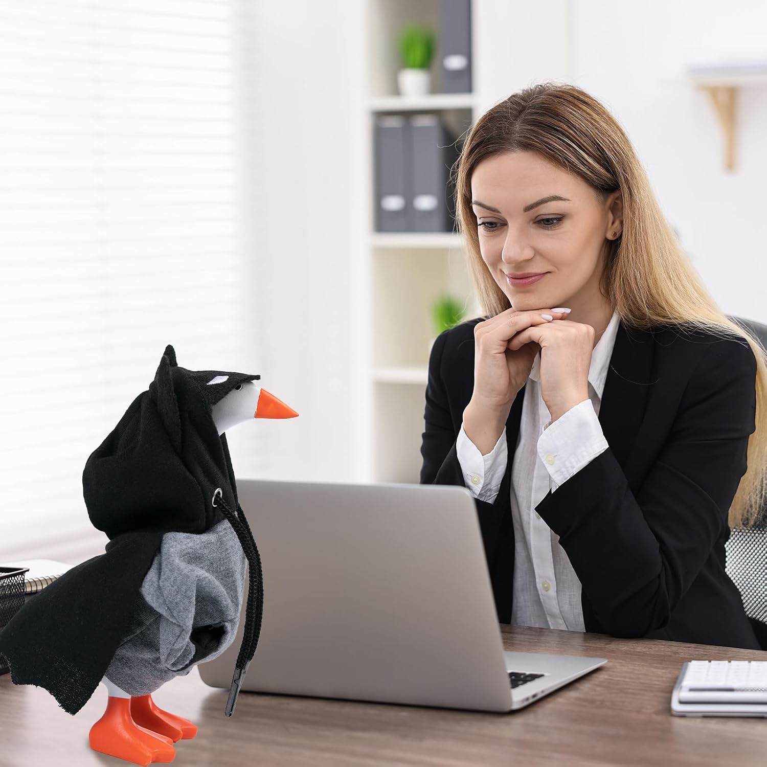 7 Inch Desk Goose Outfits, Cute Bat Hoodie for Desktop Goose, Mini Desk Goose Clothes 7 Inches Porch Goose Costume Desk Goose Accessories for Magnetic Goose Statue Table Decor image 5
