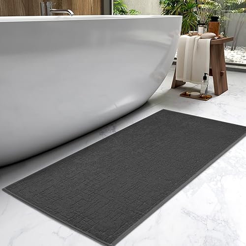 AMOAMI - Tapete de baño - Tapetes de piso de baño absorbentes de secado rápido - Tapetes de baño lavables con respaldo de goma para alfombras de