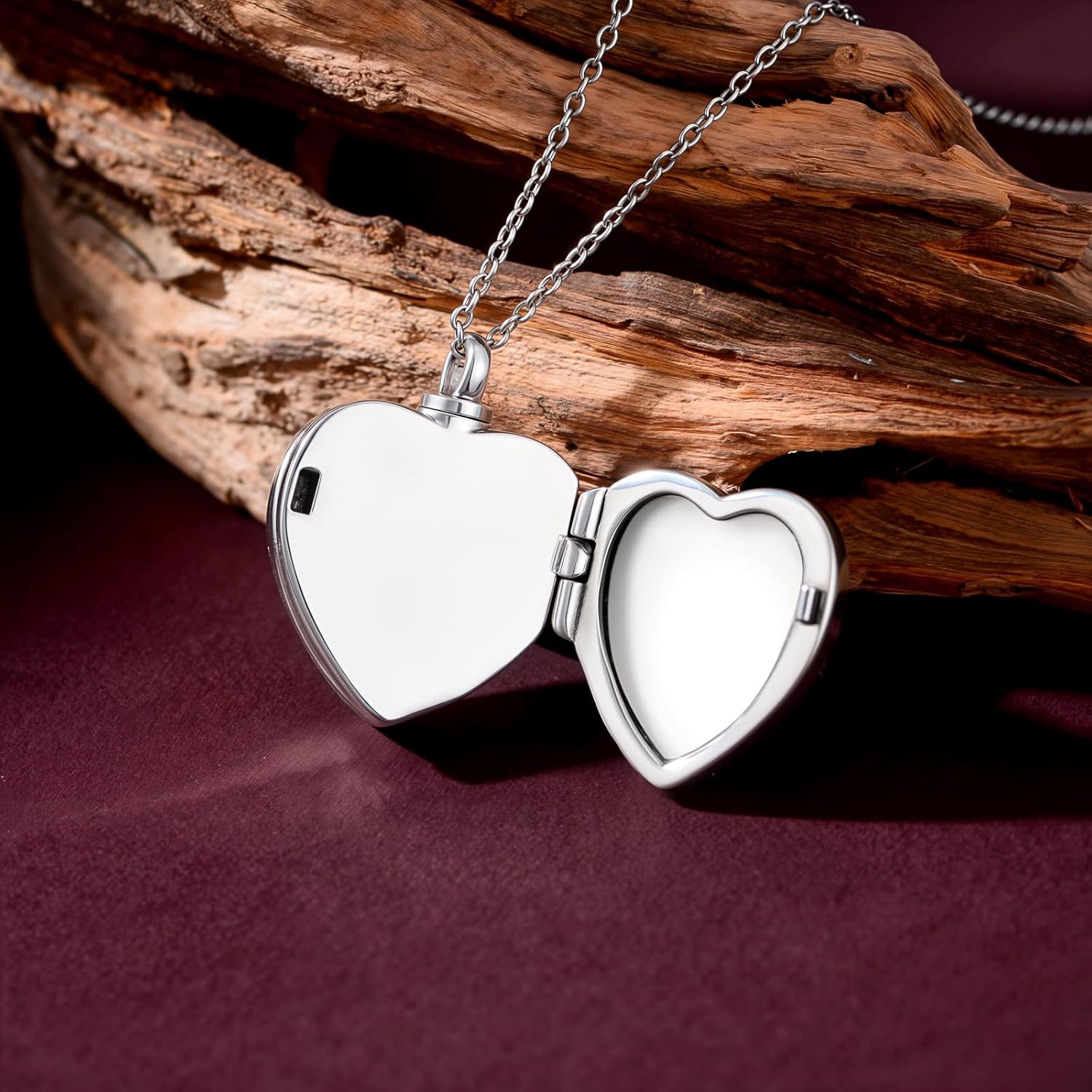TOUPOP Heart Urn Locket Necklace for Ashes and Pictures 925 Sterling Silver Locket Cremation Jewelry with Abalone Shell Keepsake Memorial Gifts for Women(That Holds Pictures and Ashes) - Image 2