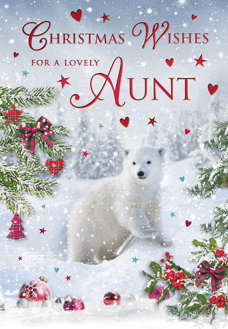 Christmas Card For a Lovely Aunt Polar Cub - 9 x 6 inches - Regal Publishing