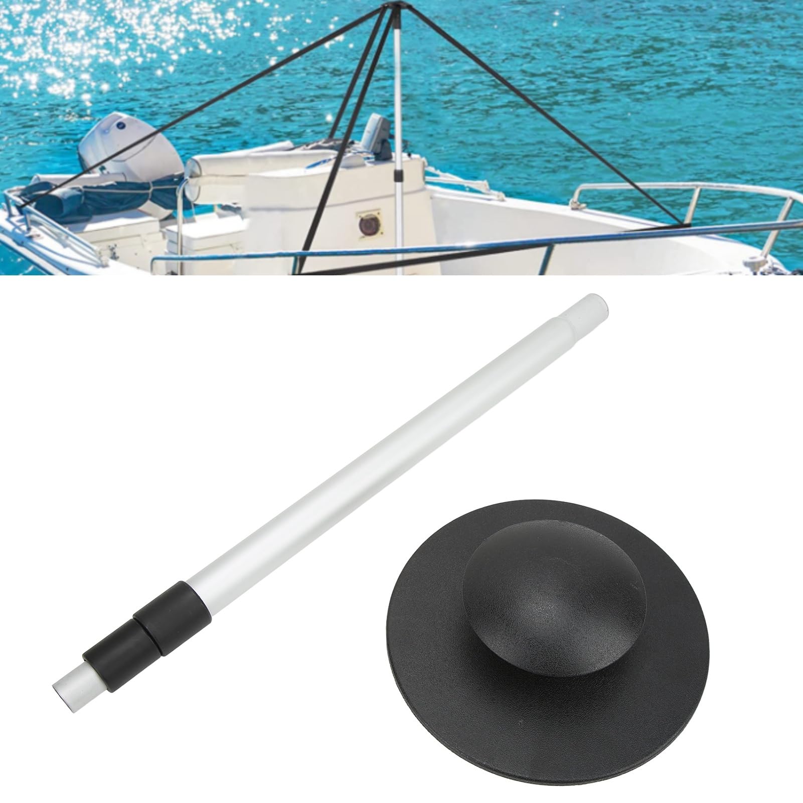 Cocoarm Palo di Supporto per Copertura della Barca, Alluminio Leggero e ABS, Regolabile da 22,5 Pollici a 54 Pollici, per Yacht e Barche da Pesca