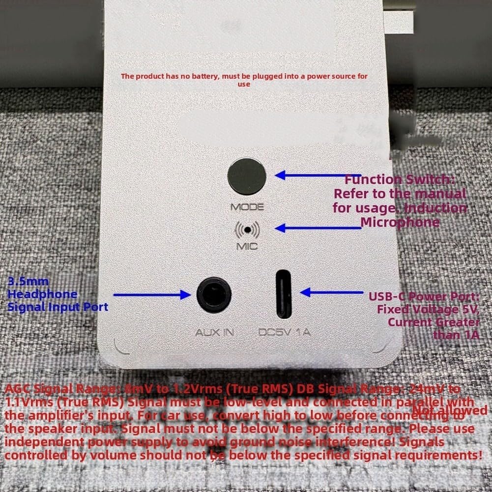 Indicatore di livello audio a LED a doppio canale Musica per display spettro | Musica per visualizzazione spettro Adattatore splitter audio, alimentazione USB-C, per monitoraggio da studio e per il