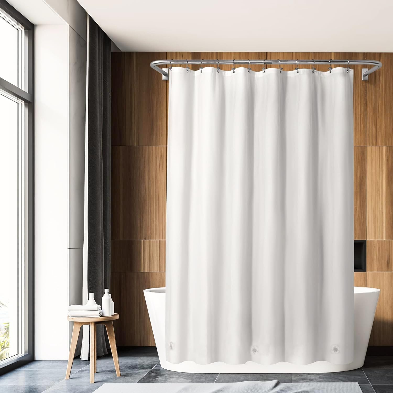 Bulk Plastic Shower Curtain Liners - 6 Pack 70" x 72" Lightweight Bathroom Inner Curtain with 12 Metal Grommets and 3 Weighted Magnets | Bulk Bathroom Supplies