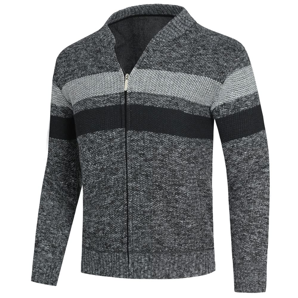 YOUTHUP Herren Fleece Strickjacke Regular Fit Cardigan Winter Outdoor