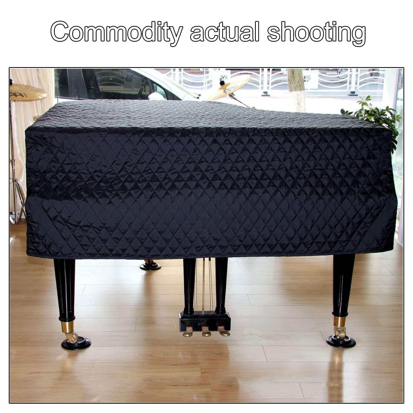 Funda para piano de cola, funda protectora impermeable a prueba de polvo con forro de algodón grueso, diseño a prueba de humedad para una mayor protección