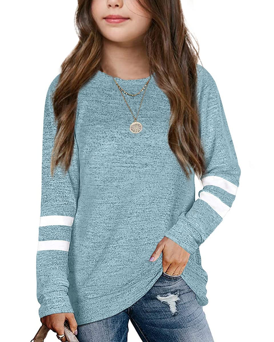 Apbondy Girls Shirts Casual Long Sleeve Crewneck Loose Sweatshirts