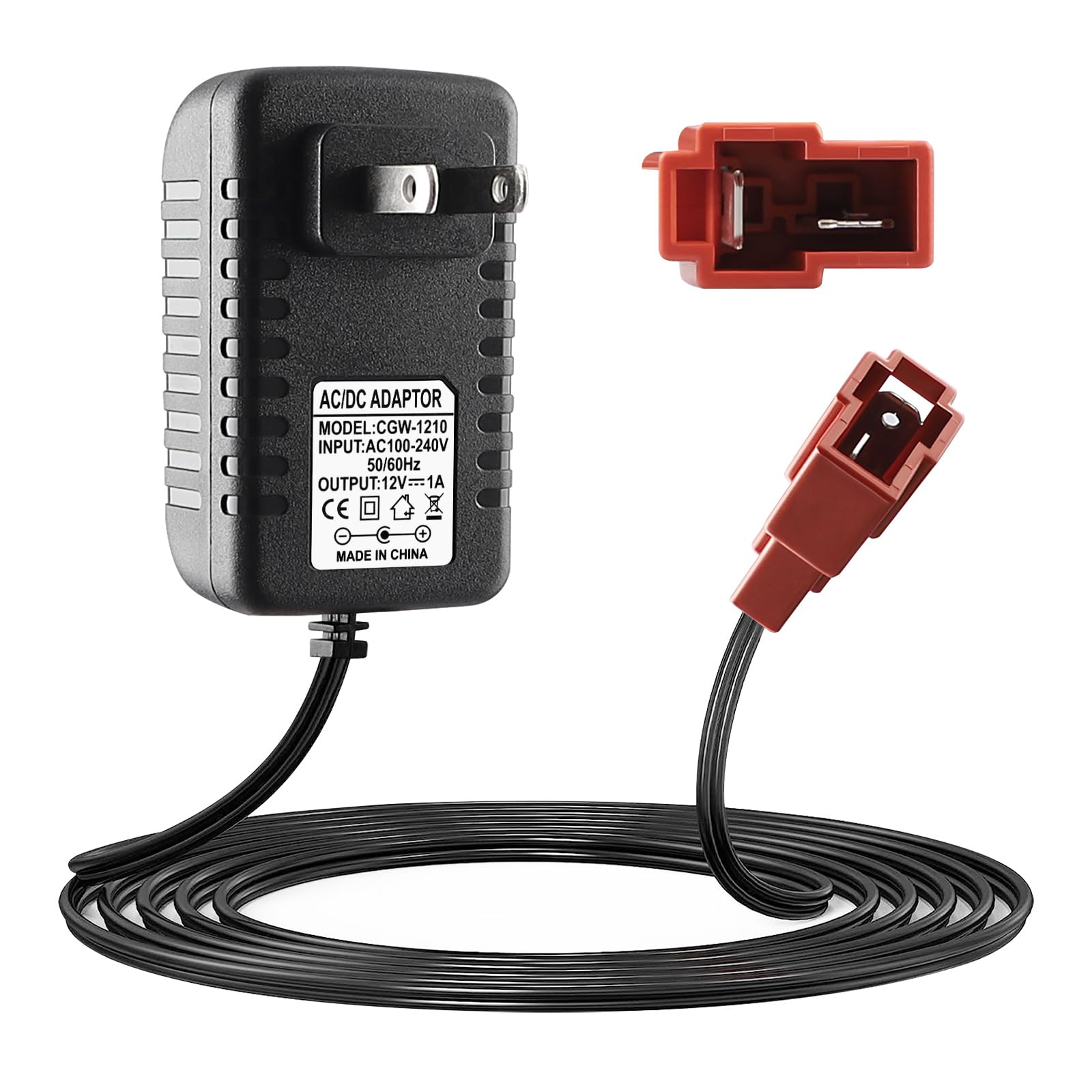 12V Battery Charger for Ride On Car Toy, Compatible with BMX X6, Kid TRAX GMC, Wal-Mart, Moto ATV Quad, Electric Vehicle Power Adapter with Square Plug