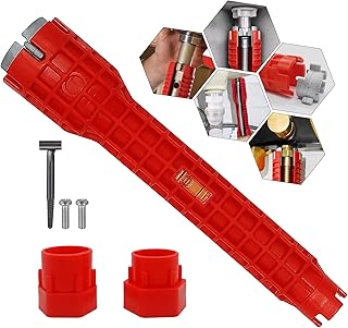 JNBGTU 8 in 1 Faucet and Sink Installer Tool Water Pipe Spanner Plumbing Pipe Spanner Tool Multifunction Faucet Sink Installer Wrench Spanner Faucet Wrench Tool for Toilet Bowl Sink Bathroom Kitchen