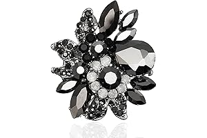 Luxury Cocktail Ring with Striking Crystal Leaves and Delicate Flower Design