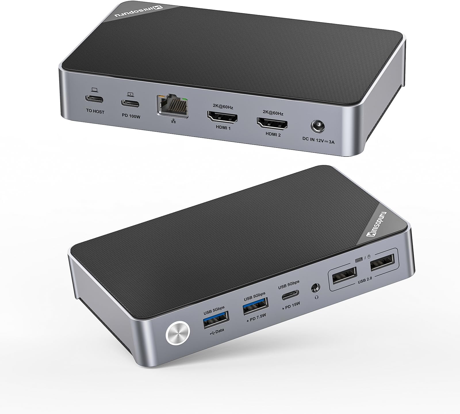 Minisopuru DisplayLink Docking Station Dual Monitor, Laptop Docking Station Support