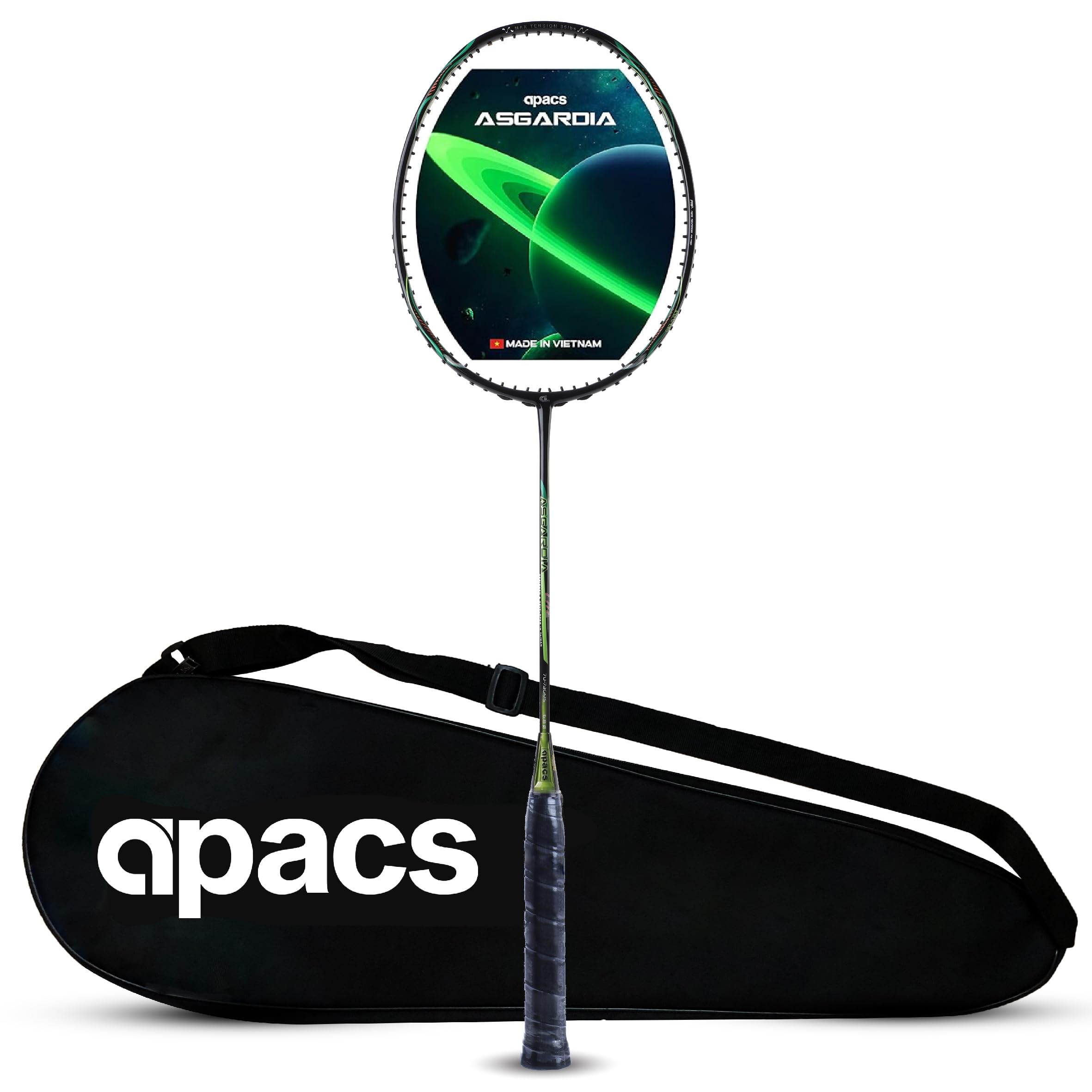 Apacs Asgardia Lite (73 grams Ultra Lightweight) Made in Vietnam | Japanese Graphite Unstrung Badminton Racket with Full Cover | G2-4 1/8 inches (Green) (B08R1NM7HQ) Amazon Price History, Amazon Price Tracker