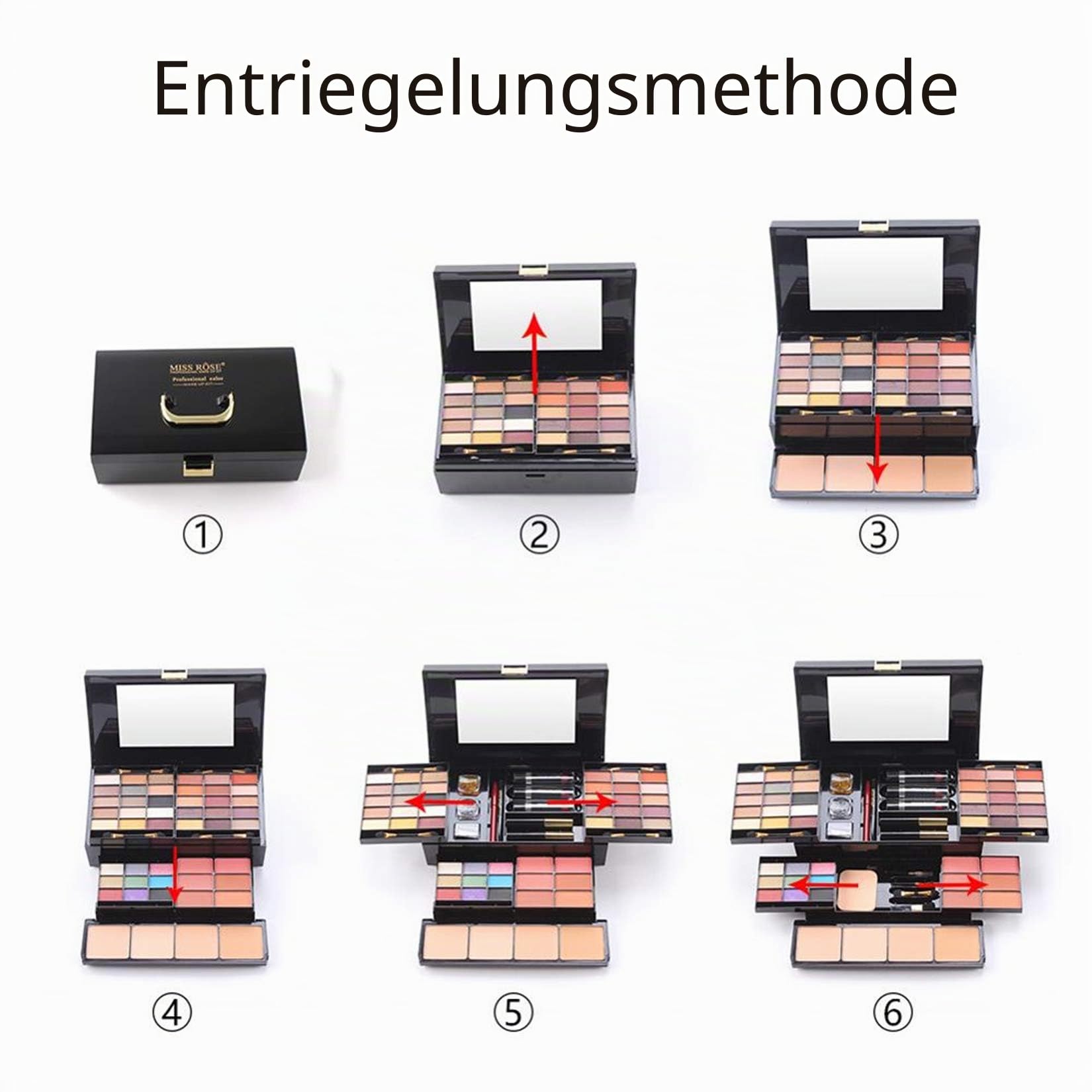 FantasyDay 54 Farben Multifunktions Exquisite Kosmetik Geschenkset Makeup Schmink Kit für Gesicht, Augen und Lippen - Paletten Schminkkoffer mit Lidschatten Palette, Lippenstift, Rouge, Mascara