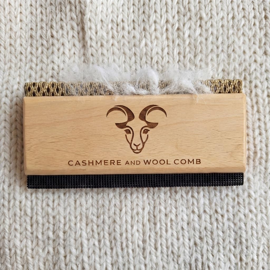 Cashmere Comb and Sweater Shaver Set (2 Pack) – Sweater Shavers | Shavers to Remove Pilling, Fuzz & Pills from Cashmere, Wool, Clothing, Premium Double Sided Fabric Shaver & Wood Sweater Comb
