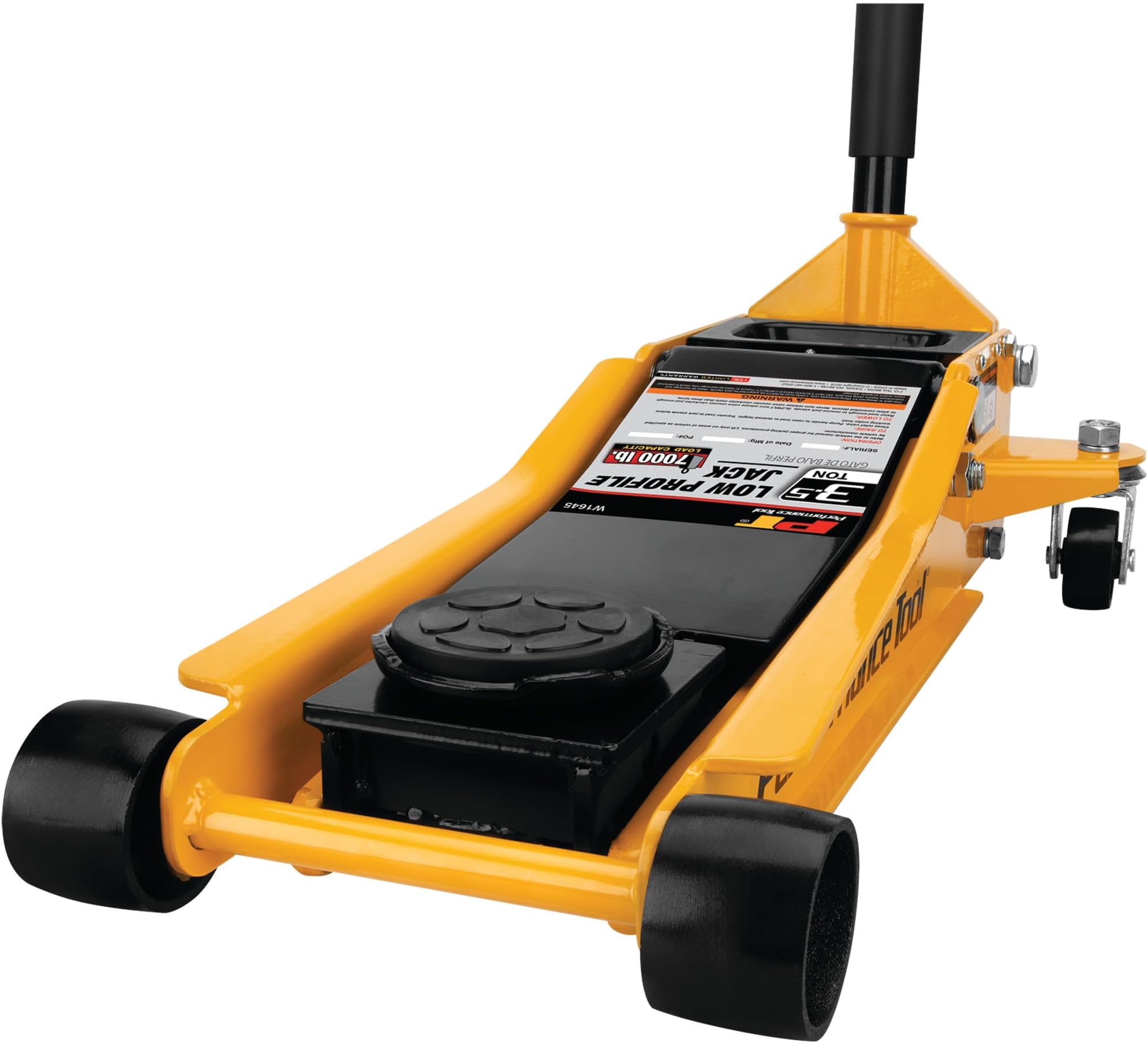 Performance Tool W1645 Professional Low-Profile Swiveling Floor Jack, 3.5-Ton Capacity, Lift Range 3-1/2-Inch to 20-1/2-Inch