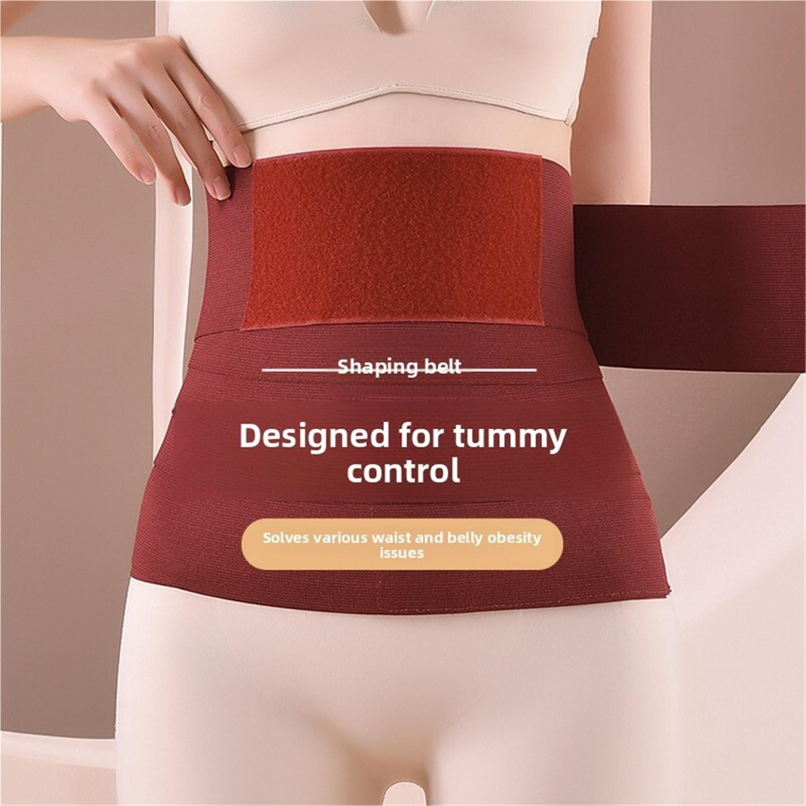 Carpeta de Abdomen for mujer, cintura elástica, moldeador cuerpo, adelgazante, banda Control barriga sección media(Black,4m)