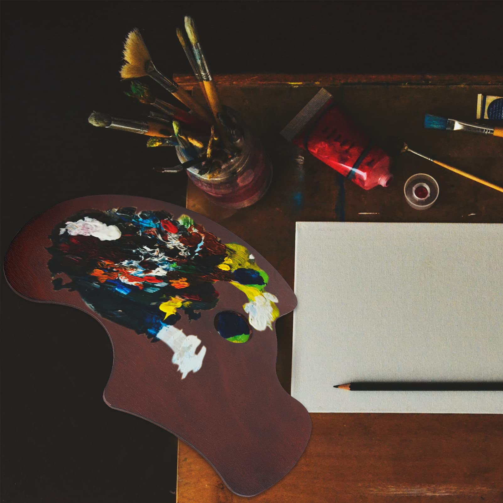 Leichte Holz Künstler Mischpalette für Ölfarben und Acrylfarben Praktische Farbmischplatte zum Malen und Selbstgemacht Art Painting