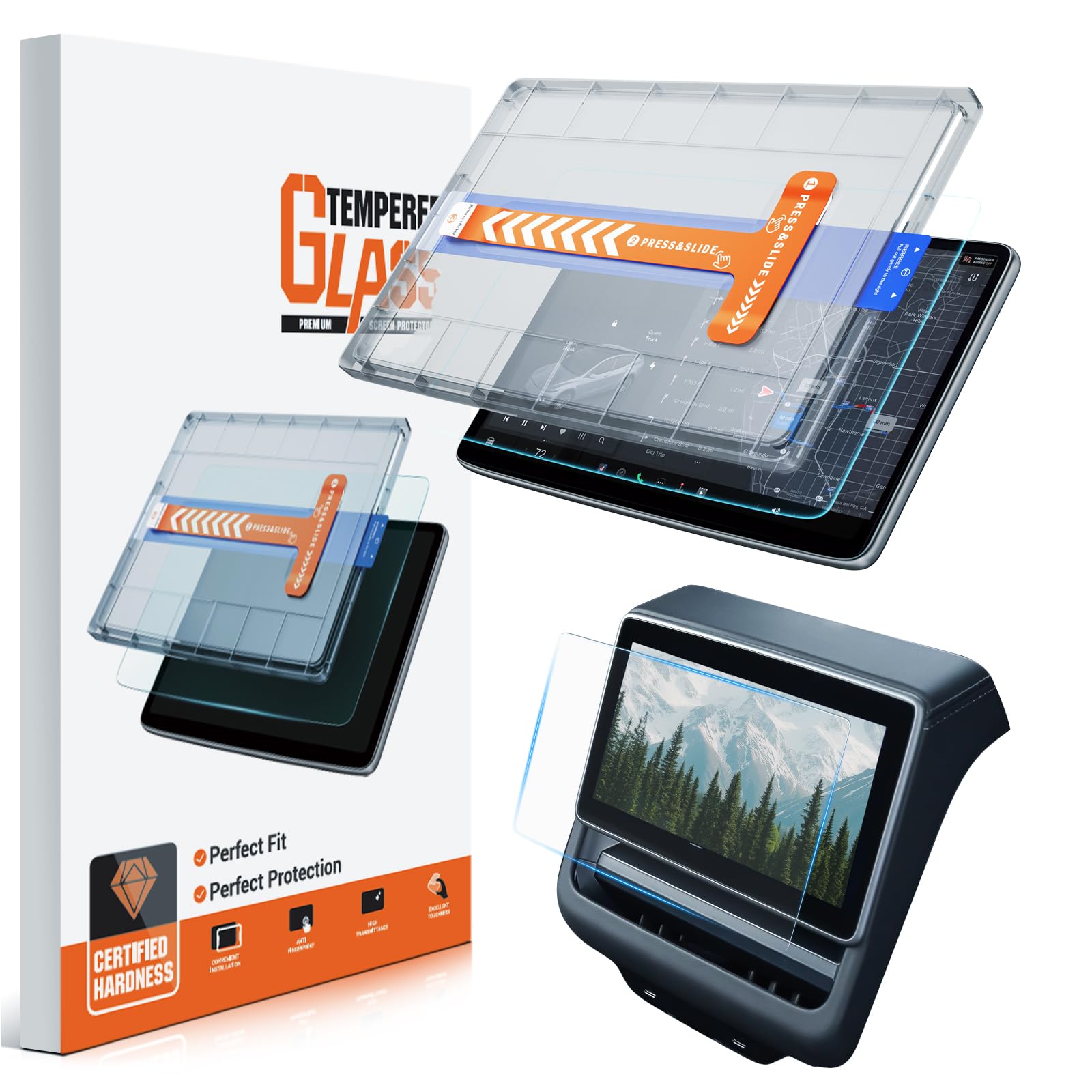 Photo 1 of WEIPIN For Refreshed Tesla Model Y 2026 Juniper Premium/Performance Glossy Screen Protector for 16" Front & 8" Rear Screen - [More Clear& Smooth] - Not fit 2026 Model Y and Standard 15.4" - [2-Pack]