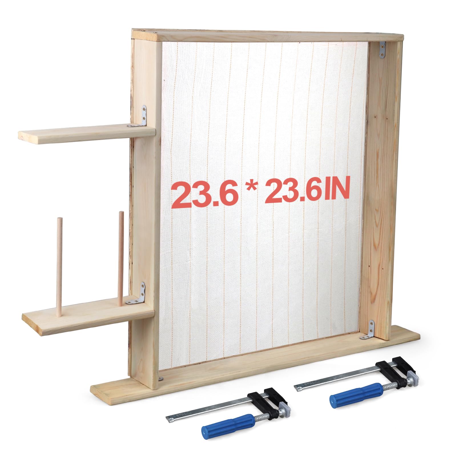JTVTW Tufting-Rahmen für elektrische Teppich-Tufting-Maschine, Holz mit Klemmen (60 x 60 cm)