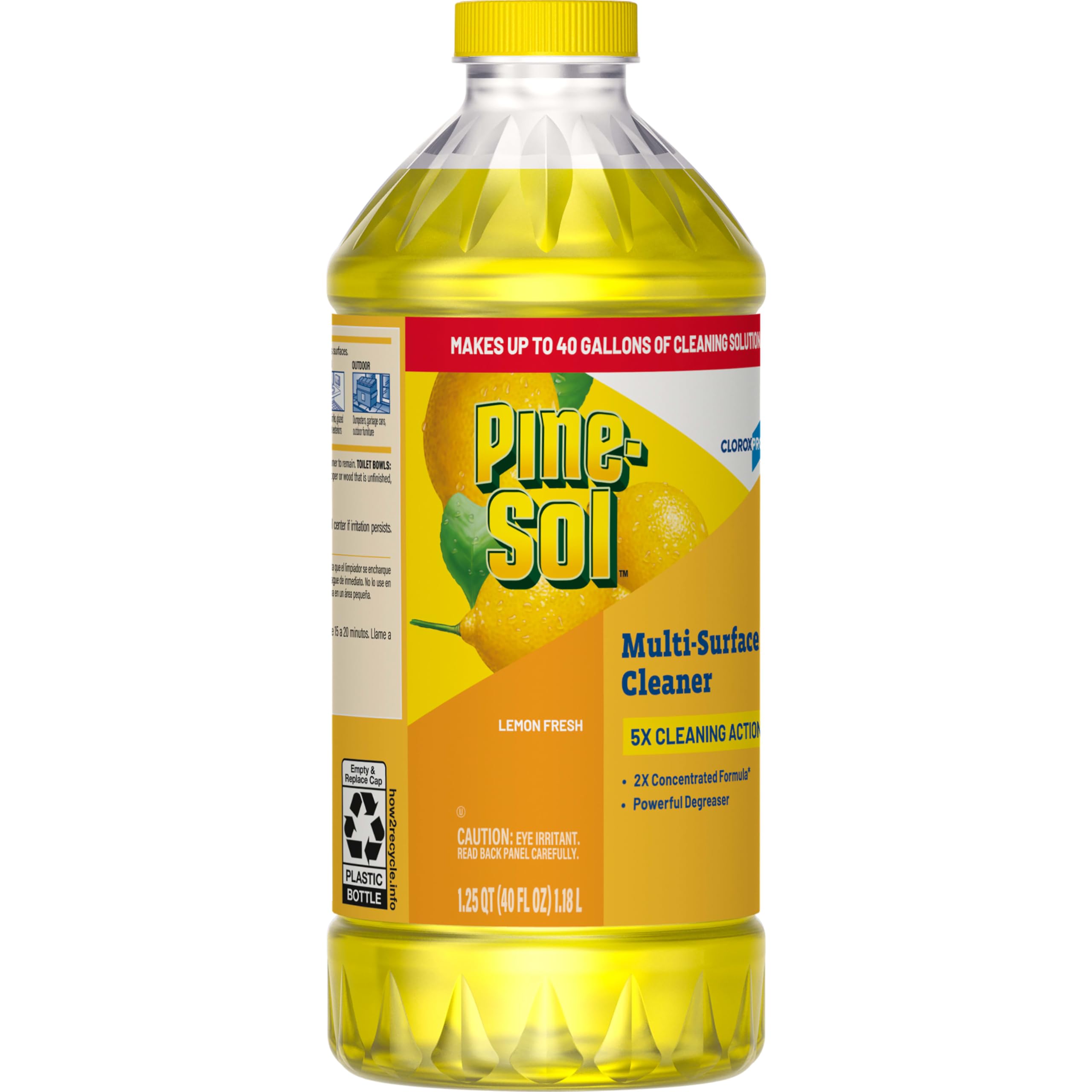 CloroxPro Pine-Sol Multi-Surface Cleaner, All Purpose Cleaner, Lemon Fresh, 40 Fluid Ounces (Package May Vary)