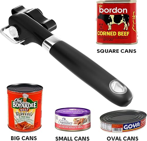 Miniatura 6 de Tapas para frascos de masón, tapas de enlatado de boca regular para bola+abrelatas borde liso - Abrelatas de seguridad manual