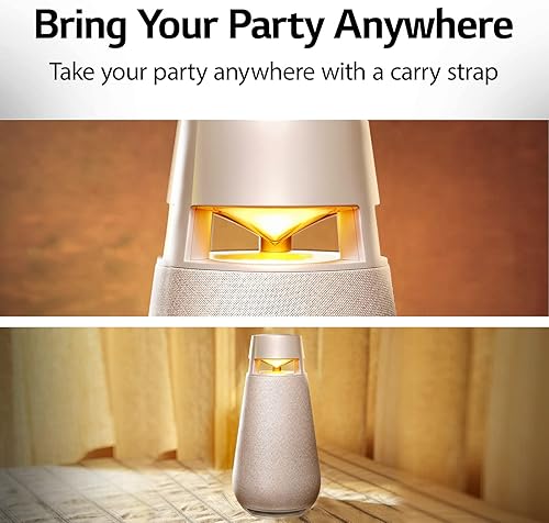Miniatura 4 de LG XO3QBE XBOOM 360 Altavoz Bluetooth portátil con sonido omnidireccional con batería de hasta 24 horas, color beige
