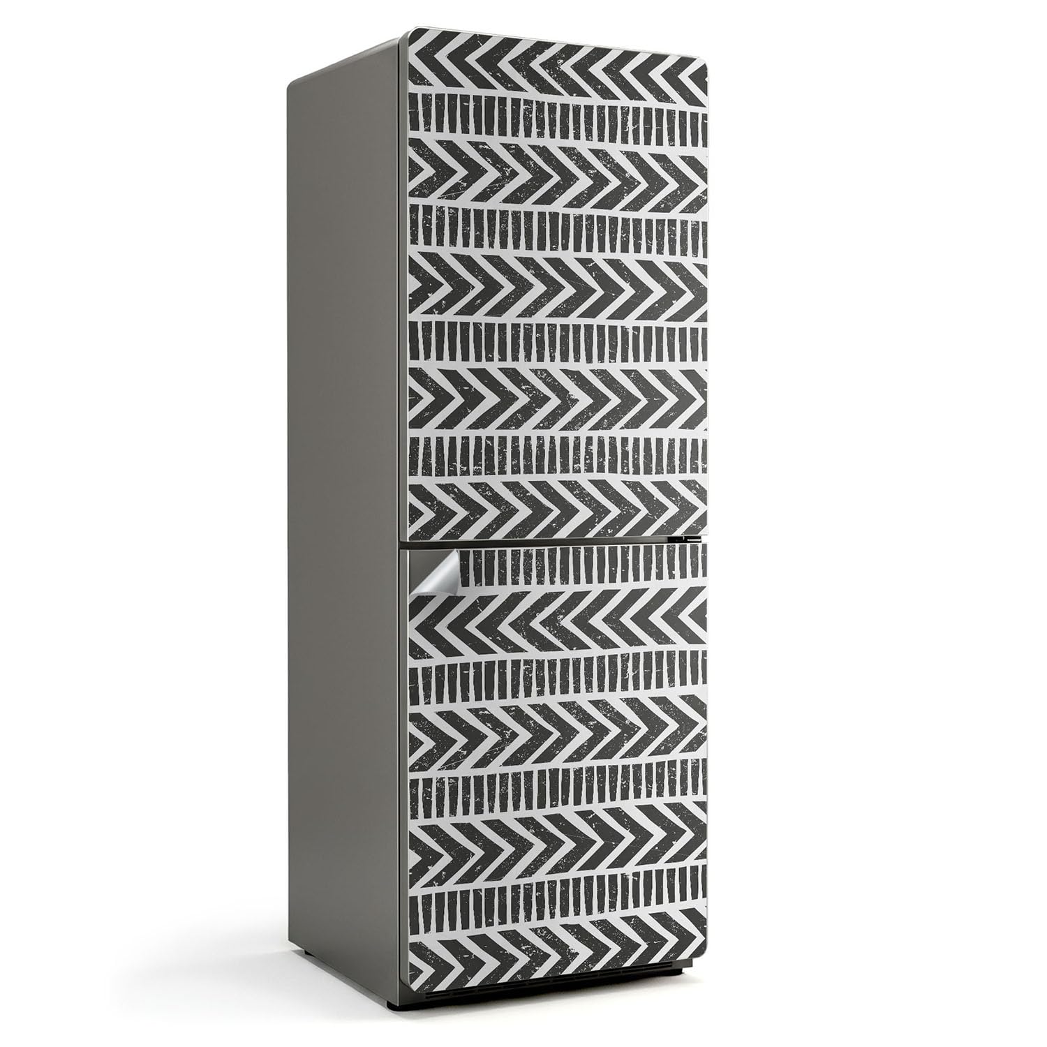 Vinilo Adhesivo para Frigorífico 70x190 cm con Patrón de Zigzag Moderno Impermeable
