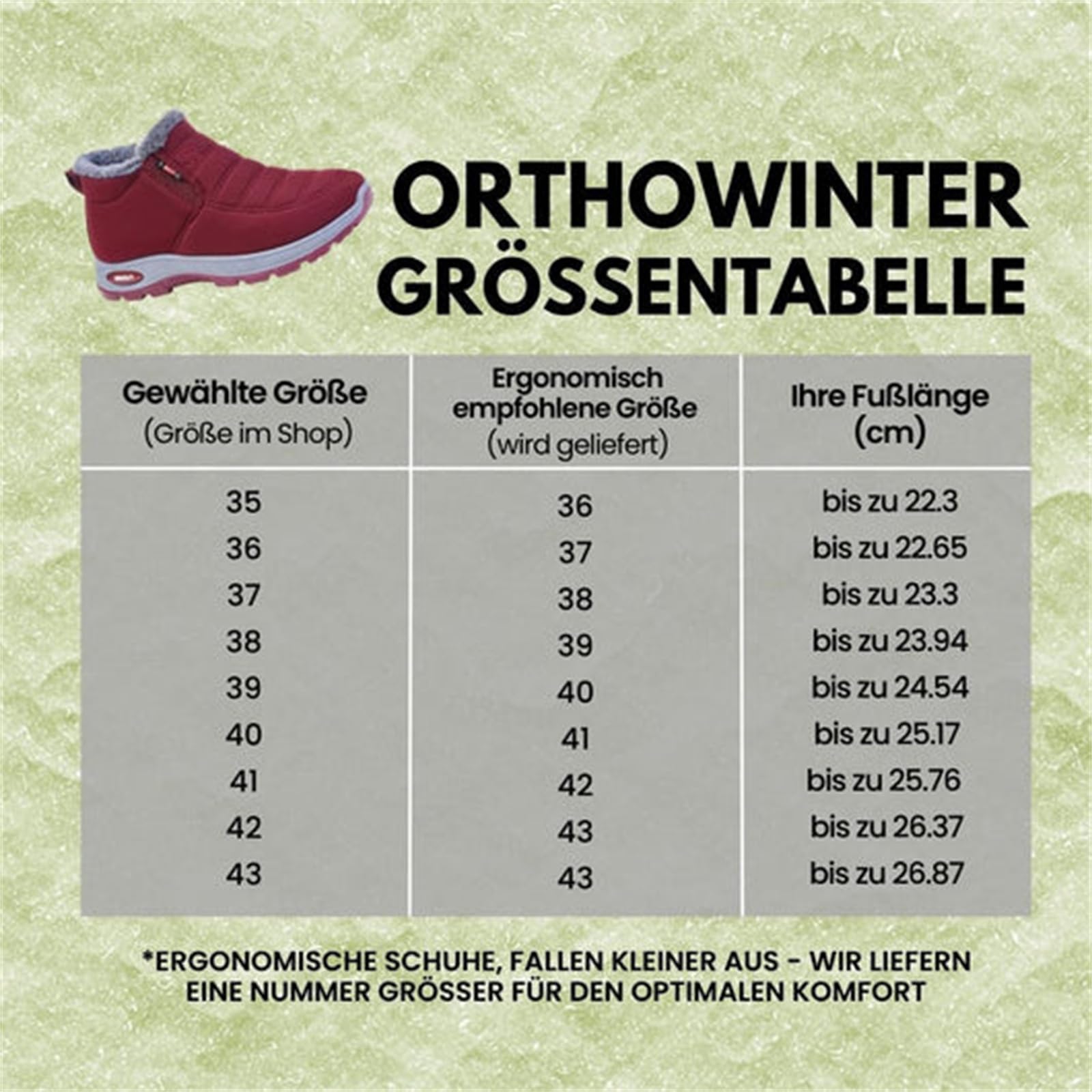 OrthoWinter - ergonomische, wasserdichte, isolierte Schuhe für Herbst und Winter Wasserdichte und isolierte Damen Schneestiefel aus Kunstleder Stilvolles Winter-Schuhwerk