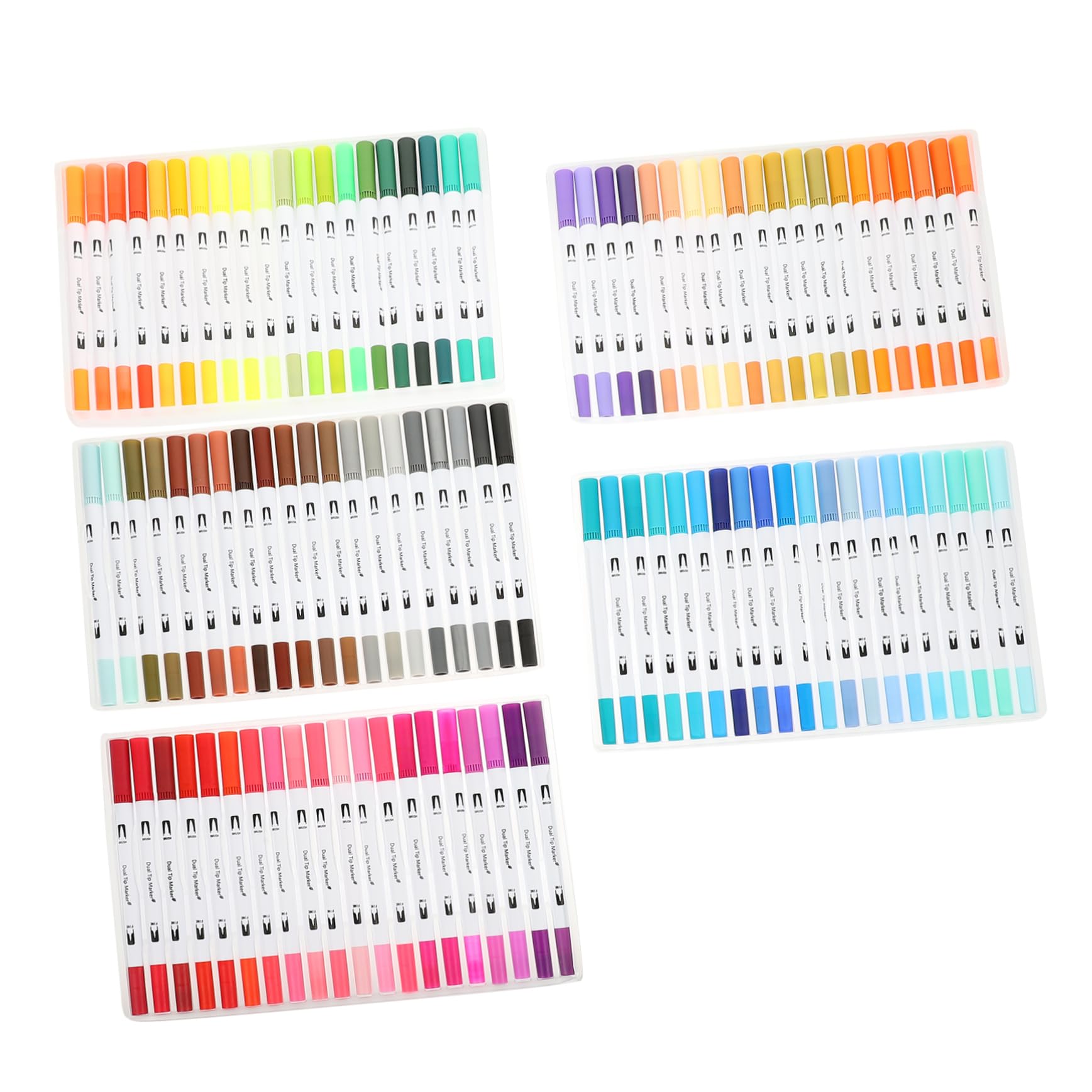 SHINEOFI 100pezzi Pennarelli Punta Fine Doppia Punta di Pennarelli per Libri da Colorare e Pennello Ergonomici e Resistenti per Ragazzo Ragazza Ragazza e Adulti