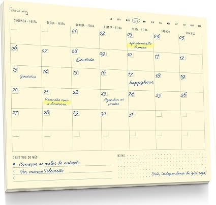 Planner Agenda Mensal Minimalism 50 Folhas A4 - Fábrica de Pôster