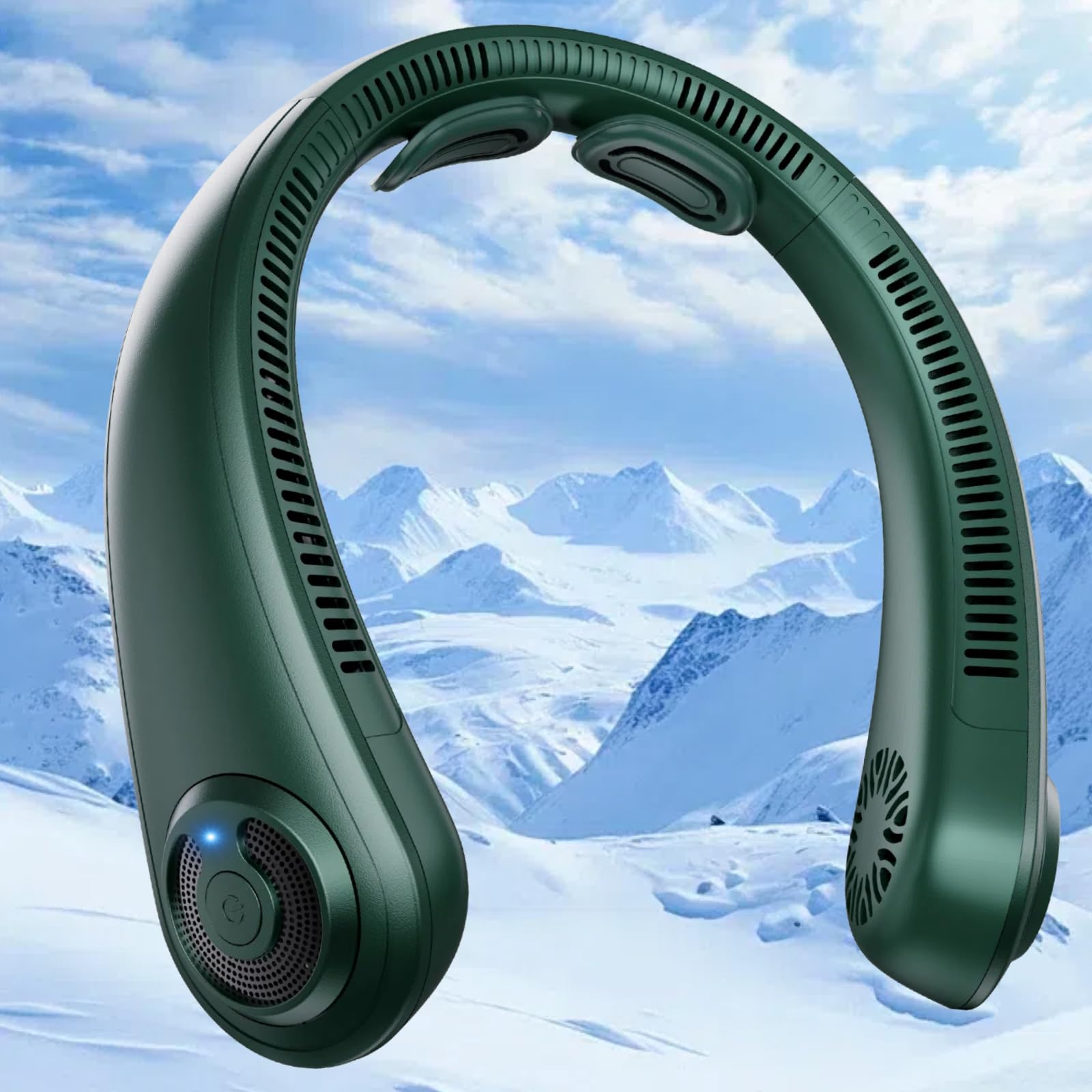 Neck Fan - Portable Neck Fan with Neck Support, 5 Speeds, All Around Airflow, Hand-free Bladeless Personal Cooling Fans, Rechargeable Wearable Fan for