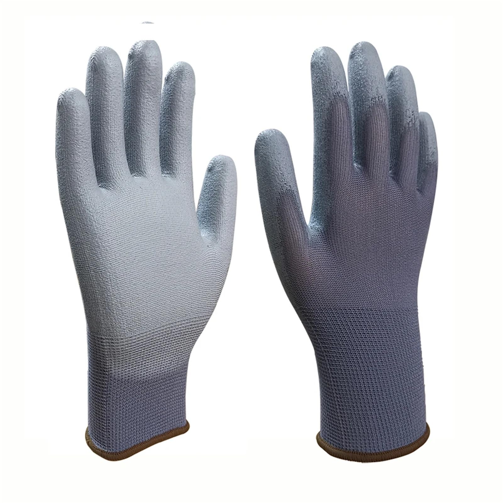 Genérico 12 pares de guantes de trabajo recubiertos de nitrilo de PU, palma forrada de algodón de nailon recubierta for tareas domésticas y trabajo(A9,M)