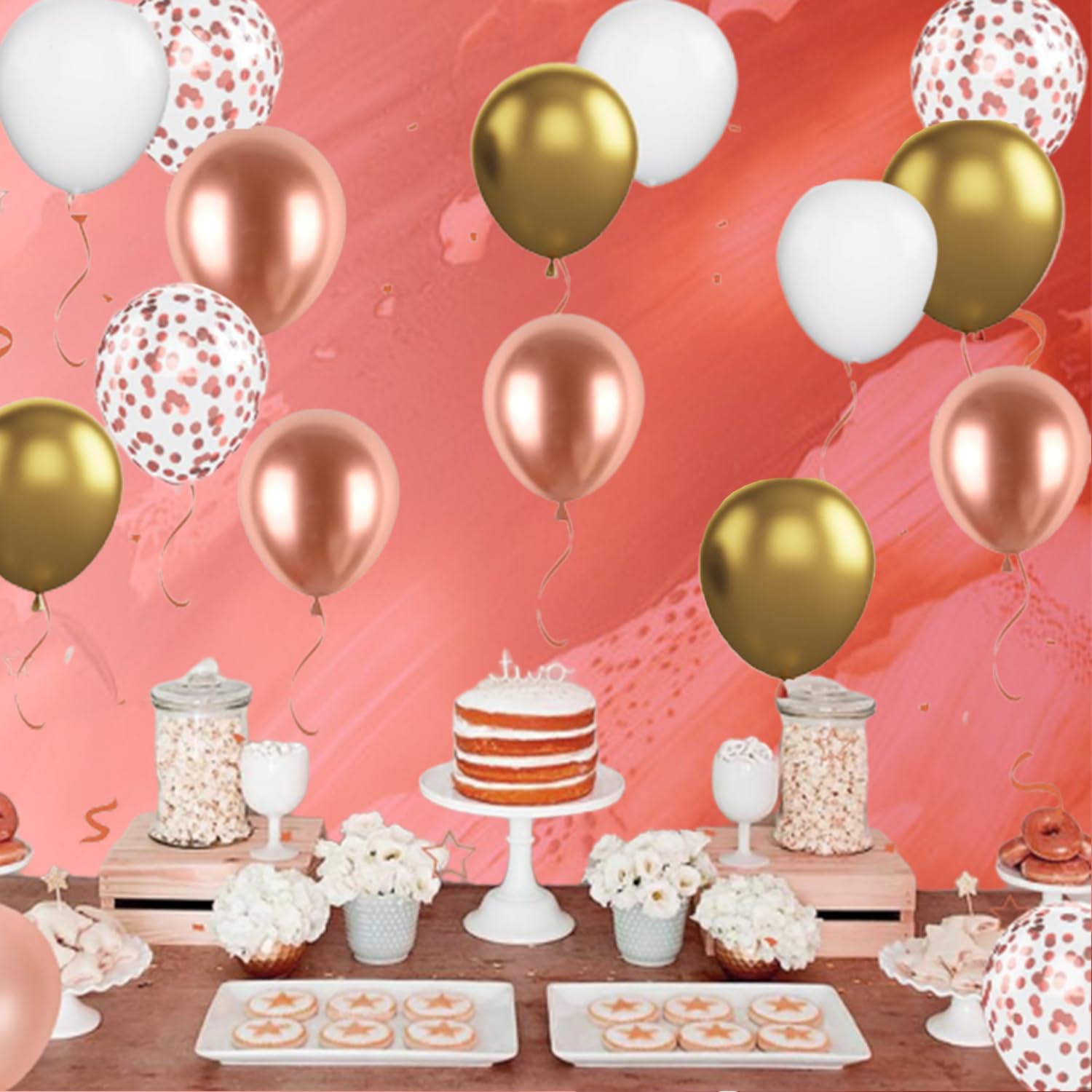 60 Palloncini Oro Rosa E Dorati - Per Matrimoni, Compleanni E Feste (12 Pollici) - Foto 6