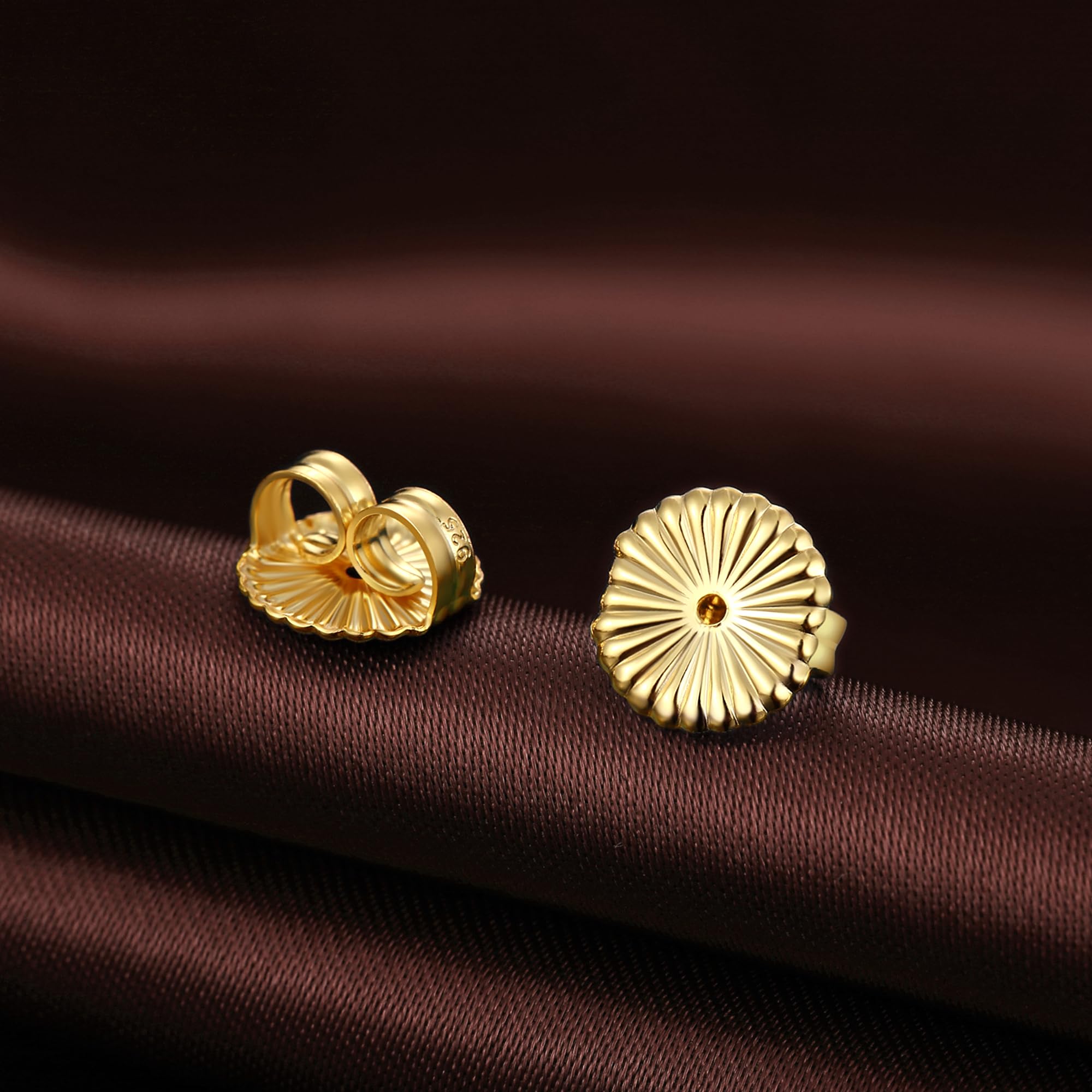 JiaYang Ohrstecker-Verschlüsse, 18 Karat Weißgold plattiert, 925er Sterlingsilber, Schmetterlingsheber für große Ohrringe