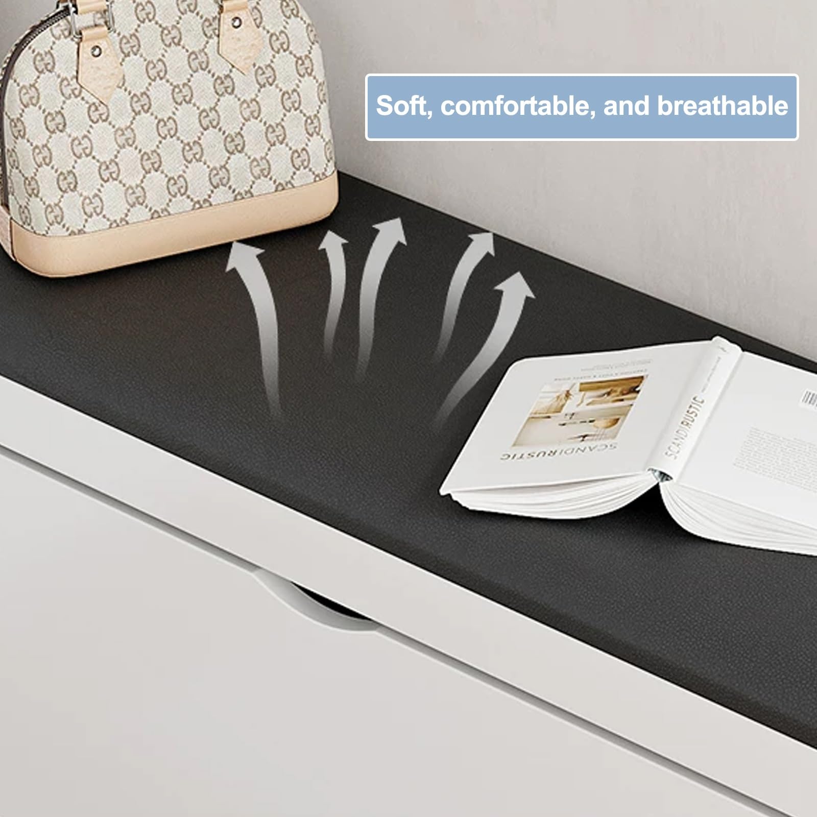 Zapatero Recibidor Blanco Entrada con Cajones 50 60 80cmAbatibles Asiento Acolchado Organizador Zapatos para Pasillo Salón Dormitorio Varias Tallas(Black,60x30cm)
