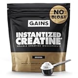Gains in Bulk Instantized Creatine Monohydrate for Women and Men, Soluble Pre Workout Powder, Supports Muscle Building, Strength and Performance, Bodybuilding Supplements, Unflavored, 100 Servings