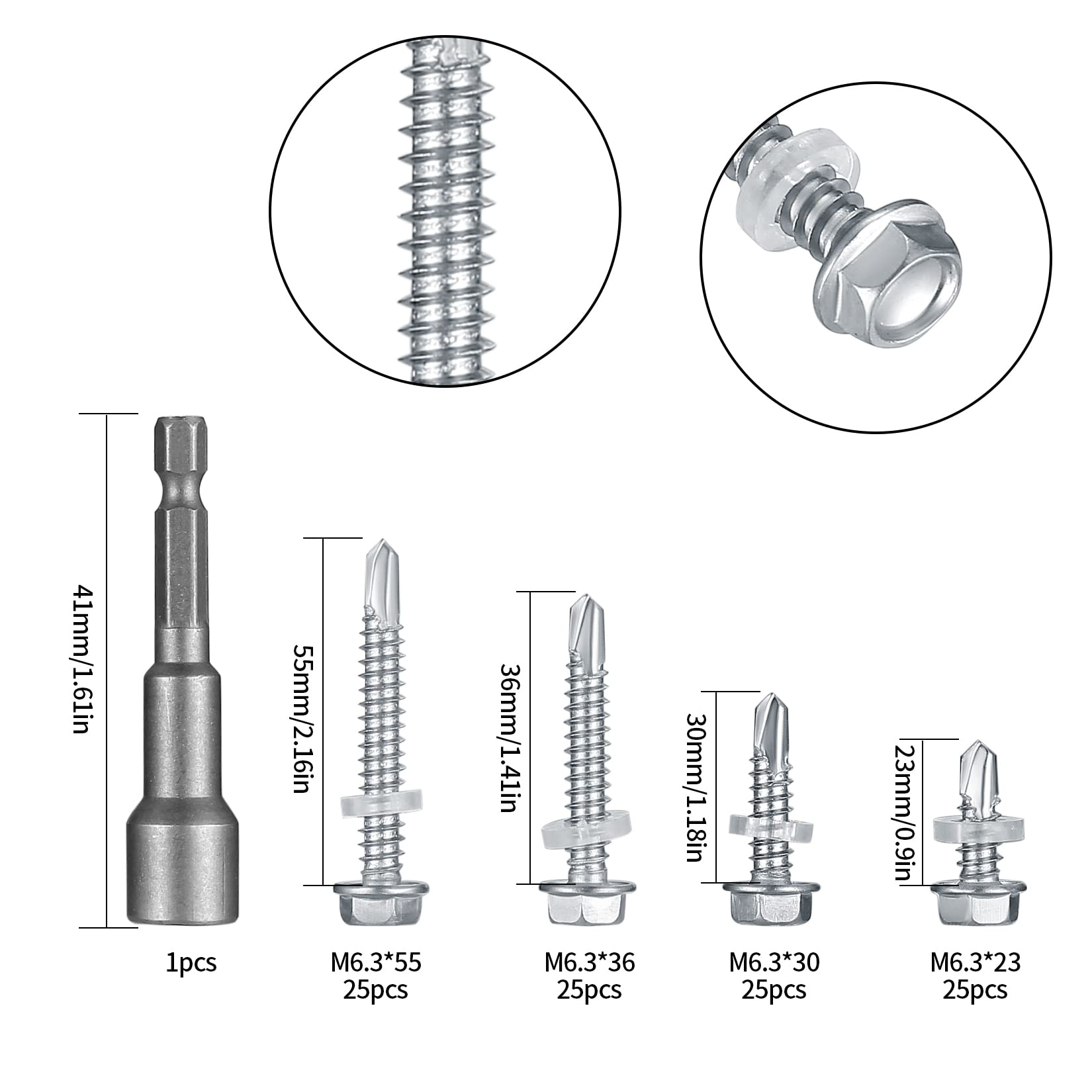 18 STK Tellerkopfschrauben 6,3x200mm - Sechskant Holzschrauben Set Für Dachkonstruktionen