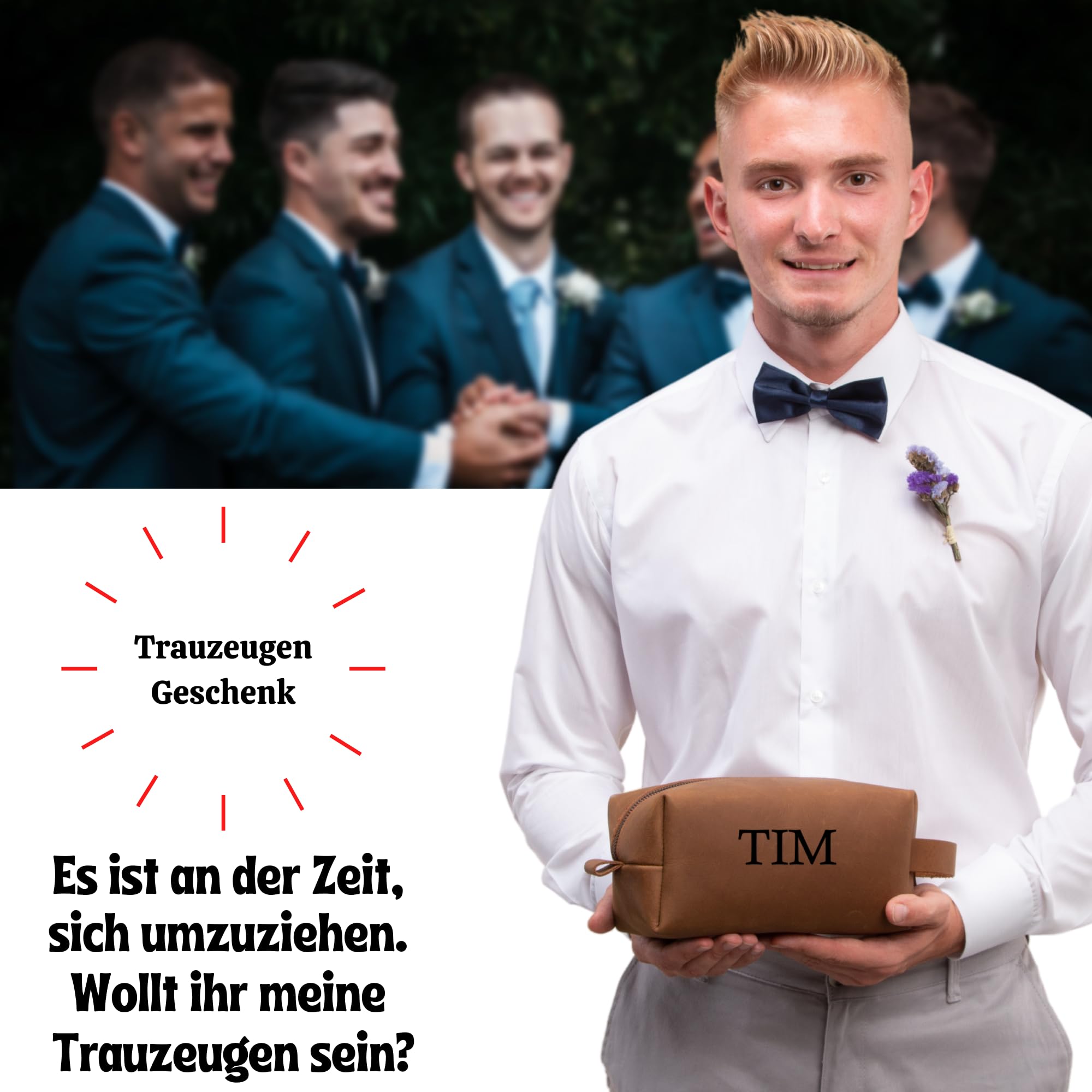 Personalisierbarer Kulturbeutel aus hochwertigem Leder - Handgefertigte Kulturtasche, Leder Dopp Kit für Damen und Herren, Premium Kosmetiktasche für die Reise, personalisierbare Waschtasche-Tobacco