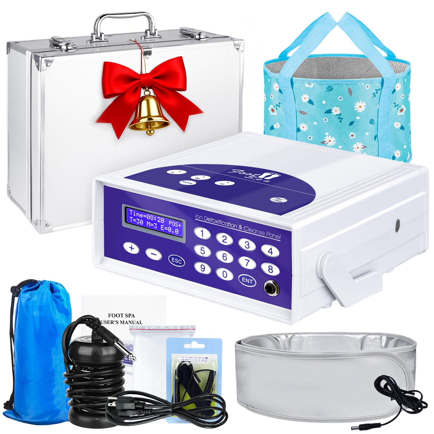 Ionic Detox Foot Bath Machine, Negative Hydrogen Foot Detox Machine Ionic Detox Foot SPA System with Collapsible Basin, Far Infrared Belt