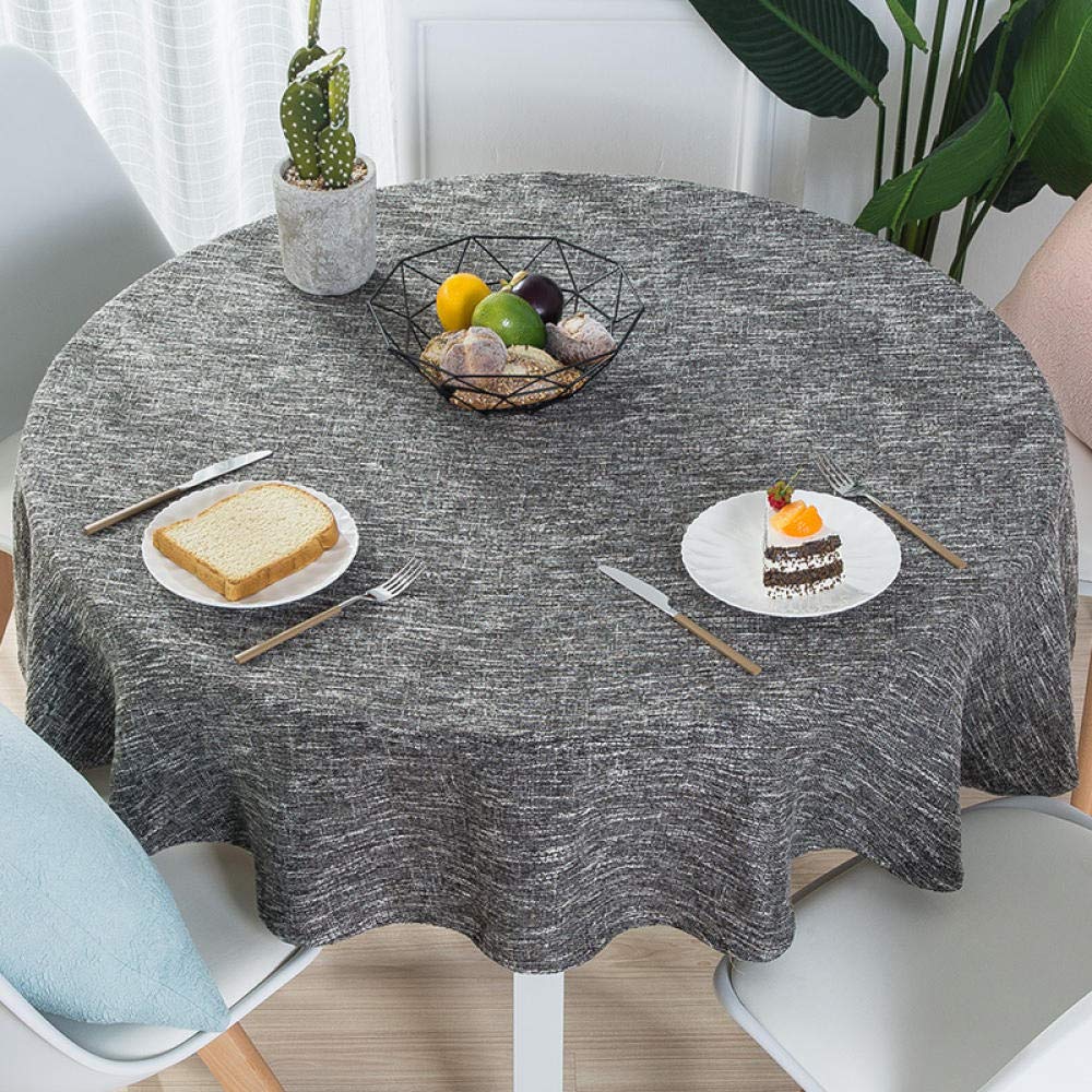 Nappe ronde de mariage 180 cm en coton et lin pour table de fête