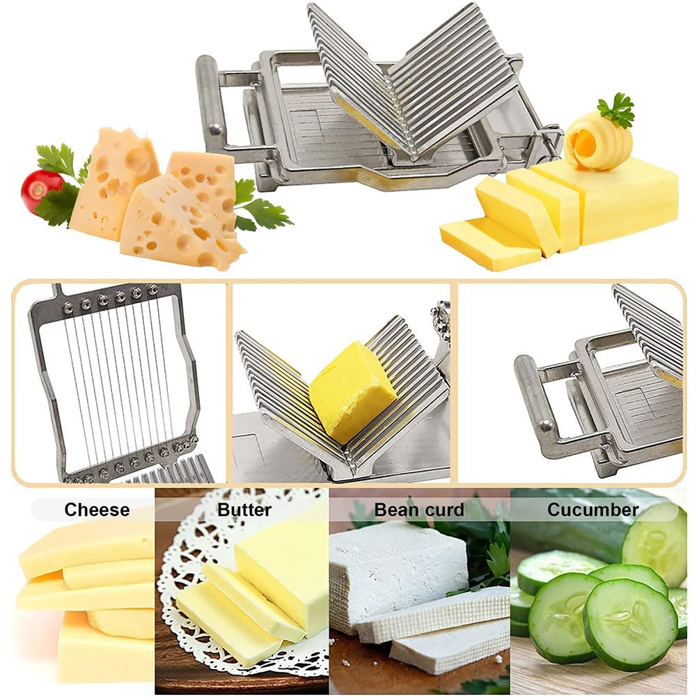 Gewerbliche Käse- Und Brotschneidemaschine, Manueller Käseschneider (1 cm & 2 cm), Küchenbackutensilien Aus Edelstahl Für Käse, Butter, Toast Und Aufschnitt (10 Mm).20mm