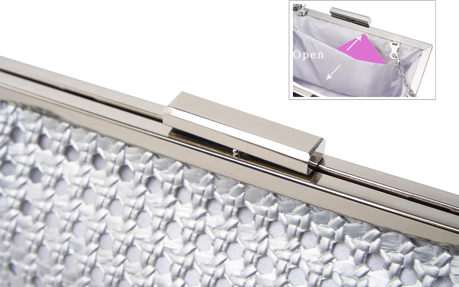 Women's Woven Clutch Purse with Detachable Chain - Elegant Evening Bag for Party, Wedding & Cocktail