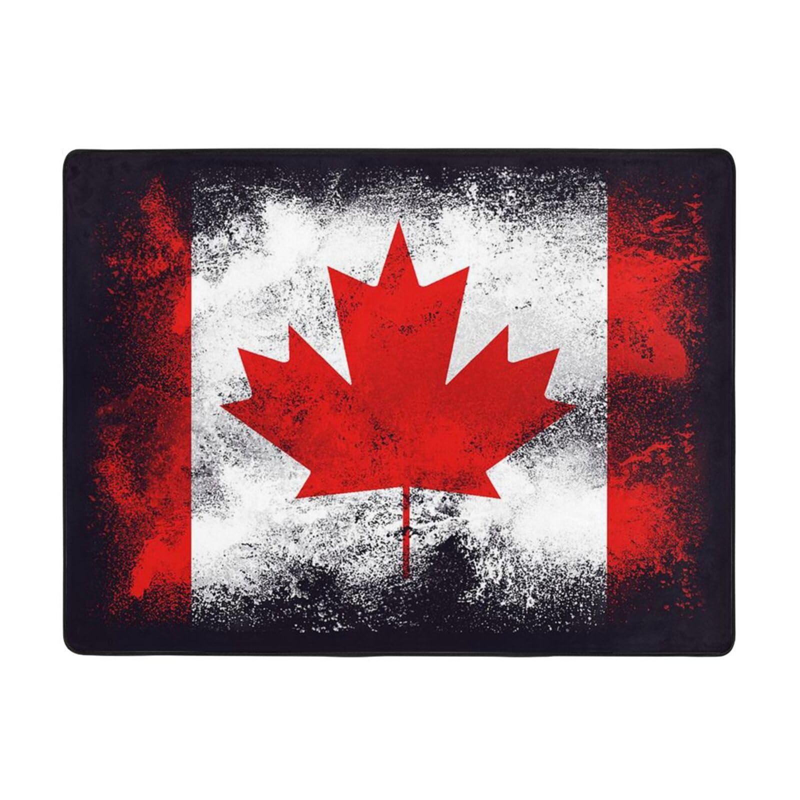 Tapis en flanelle drapeau canadien pour chambre et salon cosy format 120 x 160 cm