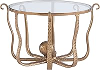 Vista 9 de Powell Mesa de centro Olivia Octopus con tapa de cristal dorado