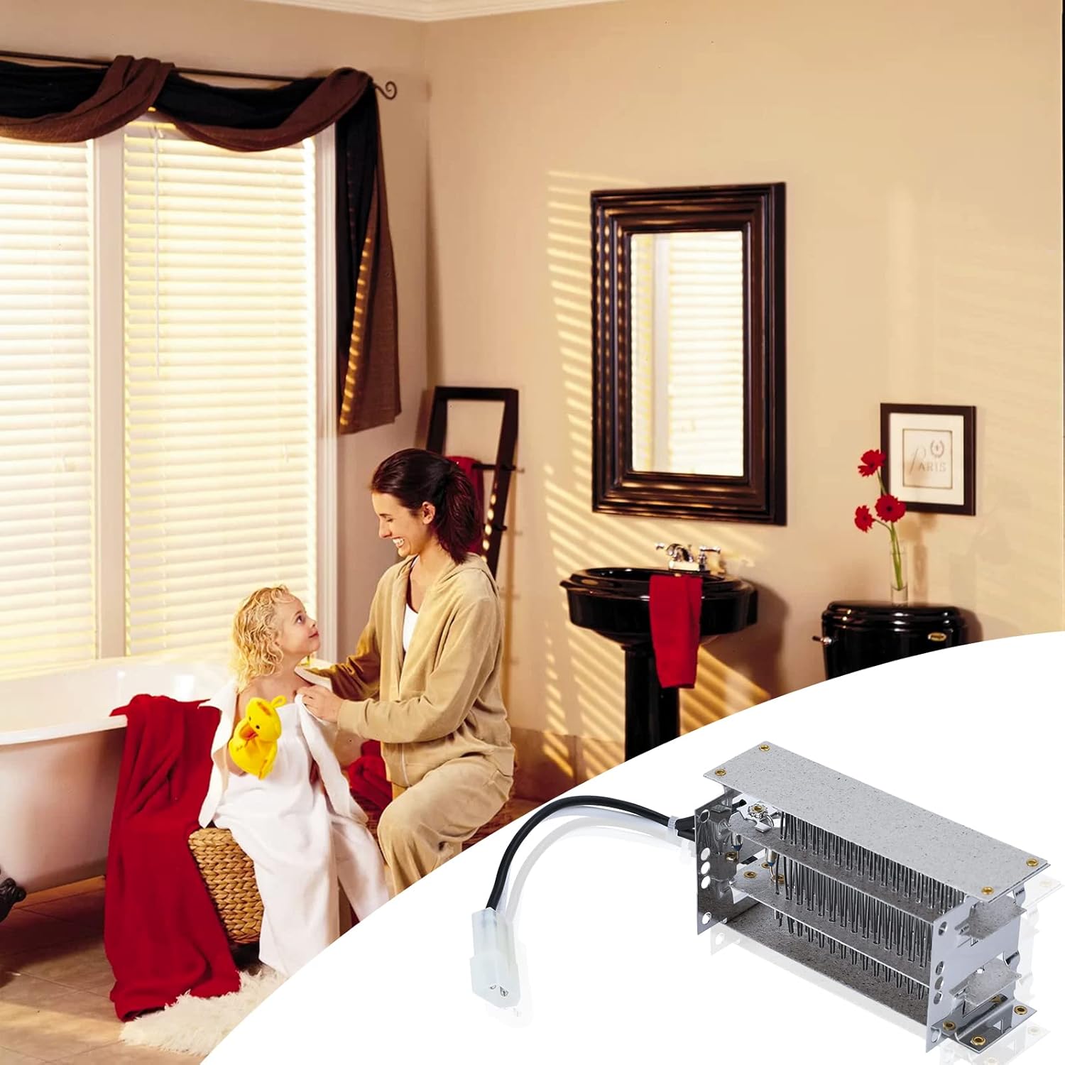 Upgrade S97020888 Heater Element, Bathroom Fan Replacement Parts, 120V Heat Element Parts for Heater Fan Light Bathroom, Bath Fan Vent, Replacement Heating Element Assembly