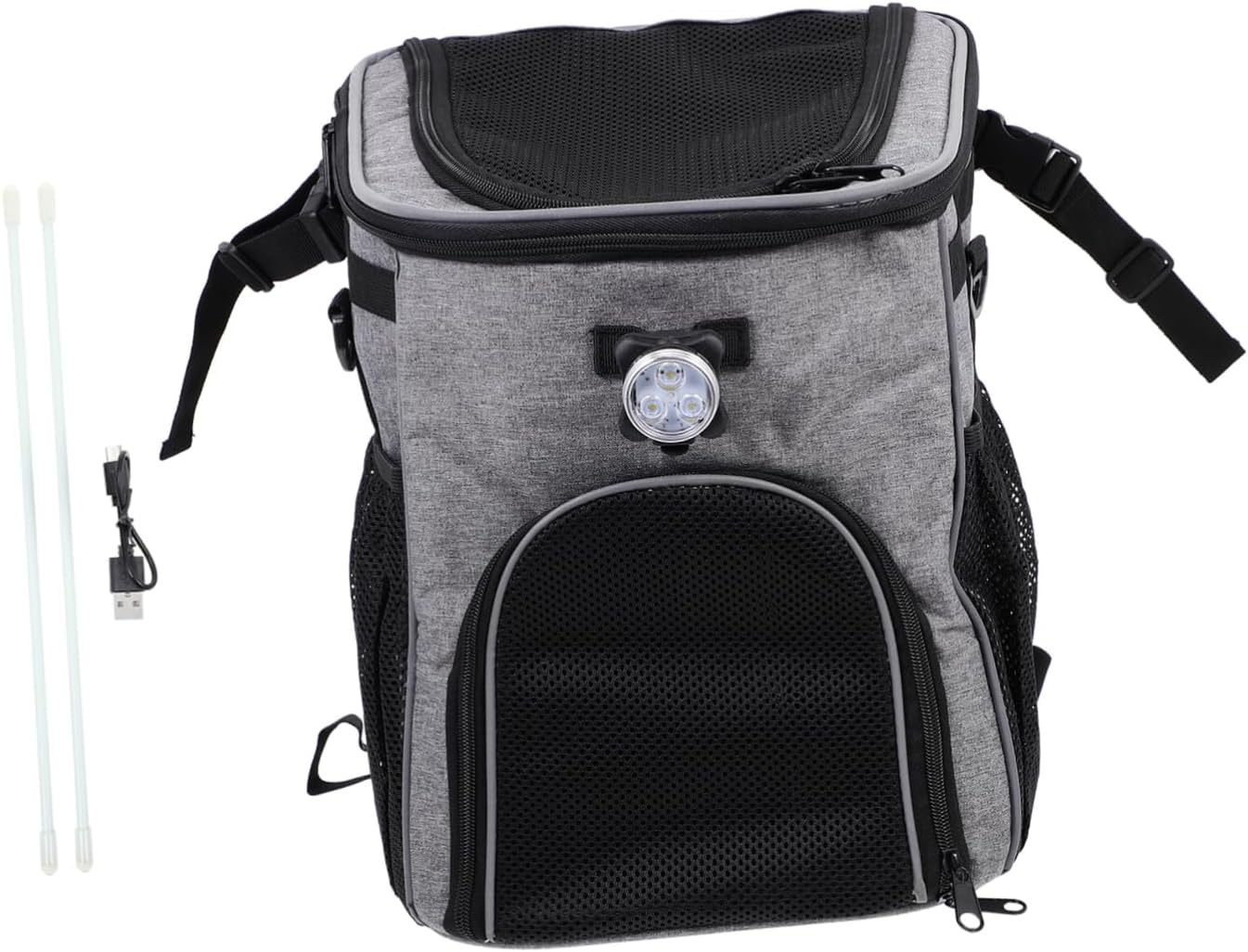 balacoo Pet Bike Carrier Bag for Outdoor Adventures Comfortable Dog Cat Pouch Straps Grey Multi-Functional Travel Pack