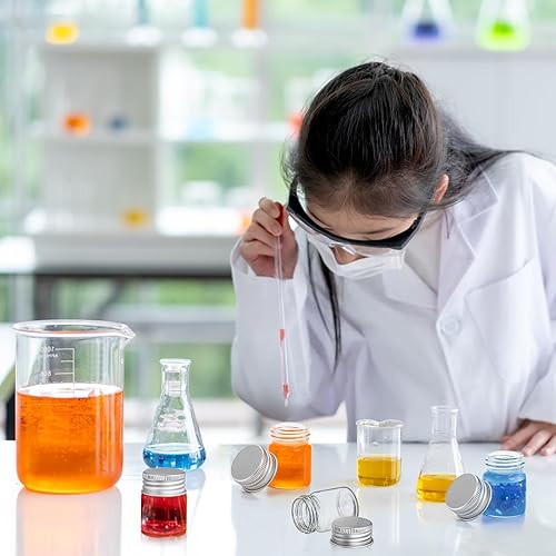 Miniatura 9 de Coloch Paquete de 36 frascos de vidrio vacíos de 0.0 fl oz con tapas de aluminio de 0.5 onzas, tarro de pintura de vidrio, frascos de aceite de