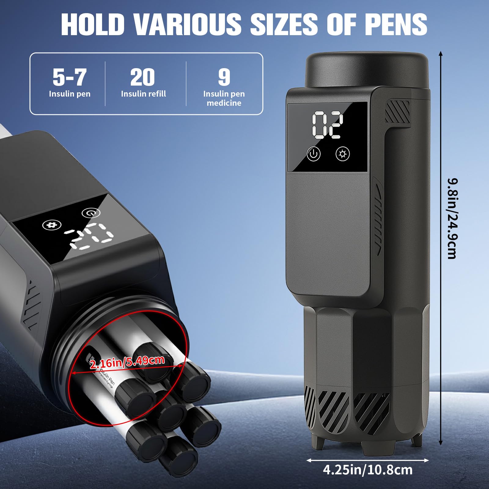 Medicina Insulin-Pen contenitore frigo per viaggi, 0-18 ℃ farmaci, contenitore refrigerante per insulina, 5-7 penne isolate, medicinali isolati, refrigeratore da viaggio per diabetici, scatola frigo