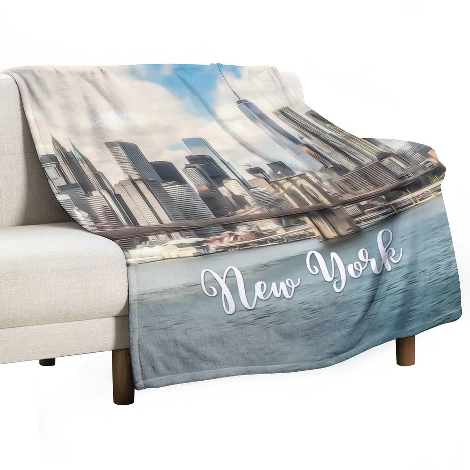 Couverture polaire respirante New York plaid décoration enfant