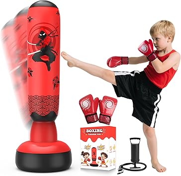 67 Inch Inflatable Punching Bag for Kids 3-12, Standing Boxing Set for Karate & Taekwondo Training, Stable Boxing Bag Active Toy for Boys & Girls, Perfect Christmas Birthday Gifts 67 Inch Inflatable Punching Bag for Kids 3-12, Standing Boxing Set for Karate & Taekwondo Training, Stable Boxing Bag Active Toy for Boys & Girls, Perfect Christmas Birthday Gifts