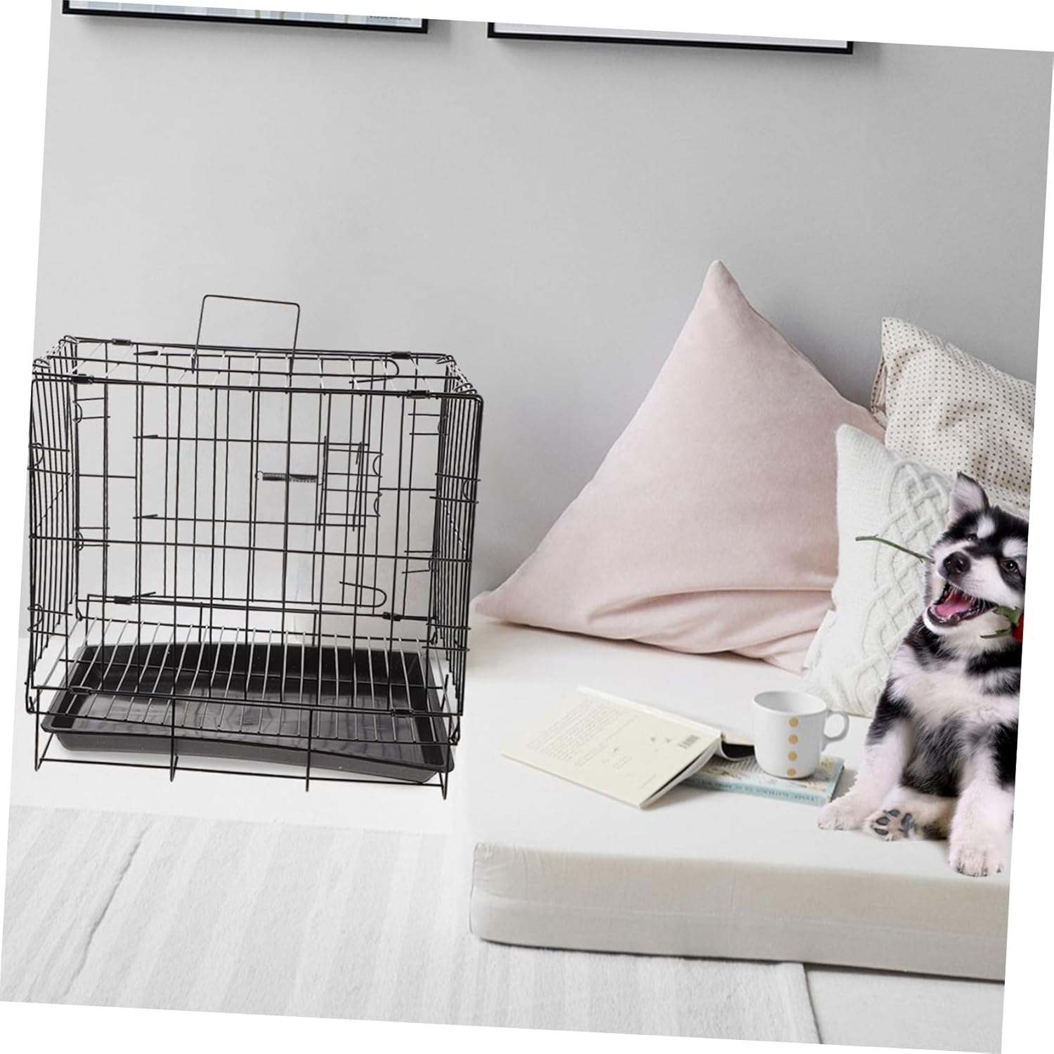 Folding Dog Kennel Medium Dog Crate Outdoor Kennel Iron Wire Pet Crate Pet Shelter Pen Indoor